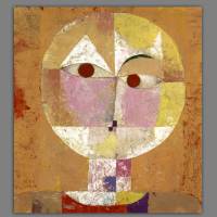 Leinwandbild "Senecio" Scheibenkopf nach einem alten Gemälde 1922 BAUHAUS Style abstrakt Reproduktion Paul Klee Bild 1