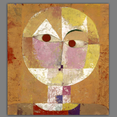 Leinwandbild "Senecio" Scheibenkopf nach einem alten Gemälde 1922 BAUHAUS Style abstrakt Reproduktion Paul Klee