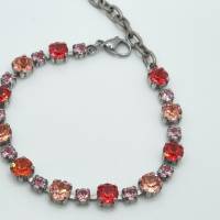 Set Armband und Ring Rose Rosa Peach mit Kristallen Bild 2