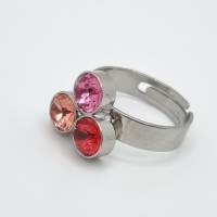 Set Armband und Ring Rose Rosa Peach mit Kristallen Bild 3