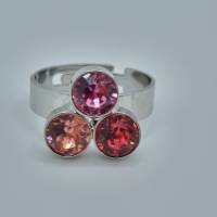 Set Armband und Ring Rose Rosa Peach mit Kristallen Bild 4