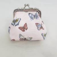 Geldbörse klein, Bügeltasche, rosa, Schmetterling Bild 1