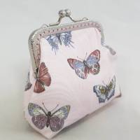 Geldbörse klein, Bügeltasche, rosa, Schmetterling Bild 2