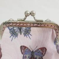 Geldbörse klein, Bügeltasche, rosa, Schmetterling Bild 5