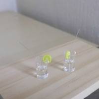 Miniatur 2 Longdrink Gläser oder Mineralwasser für das Puppenhaus oder  zum Basteln - Puppenhaus - Krippenbau Diorama Bild 1