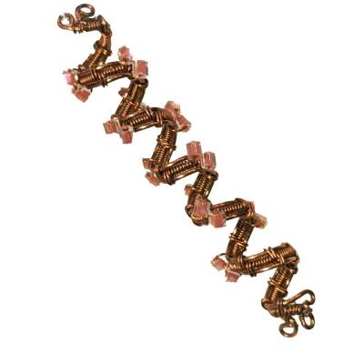 Funkelnde Zopfperle handgewebt bronze kupfer handmade Haarschmuck Dreadlock wirework handgemacht
