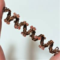 Funkelnde Zopfperle handgewebt bronze kupfer handmade Haarschmuck Dreadlock wirework handgemacht Bild 5