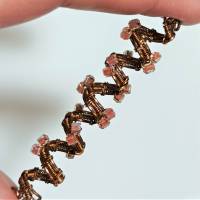 Funkelnde Zopfperle handgewebt bronze kupfer handmade Haarschmuck Dreadlock wirework handgemacht Bild 6