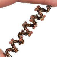Funkelnde Zopfperle handgewebt bronze kupfer handmade Haarschmuck Dreadlock wirework handgemacht Bild 8