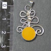 Filigraner Anhänger aus 925 Sterling Silber mit gelbem Jade - handgemacht Bild 3