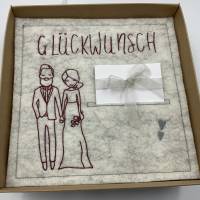 Geschenkbox zur Hochzeit Geldgeschenk Gutscheinbox ... Karte aus Filz ... Bild 6