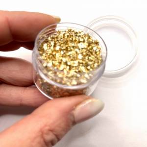 Gold Glassplitter, 20g zerbrochenes Glas, Epoxidharz Füllmaterial, zerkleinertes goldfarbiges Glas, Resin Füllung Bild 2