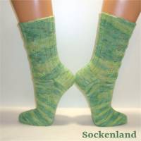 handgestrickte Socken, Strümpfe Gr. 40/41, Damensocken in Grüntönen, Einzelpaar Bild 1