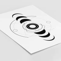Poster, minimalistisch, Mondphase, abstrakt, minimalistisch, Wanddeko, schwarz-weiß Bild 2