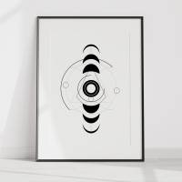 Poster, minimalistisch, Mondphase, abstrakt, minimalistisch, Wanddeko, schwarz-weiß Bild 4