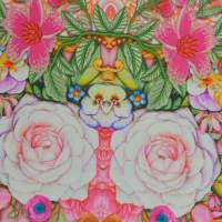 ♕ Jersey Panel mit Blumen pink rosa viele Details Stenzo Digitaldruck 120 x 150 cm ♕ Bild 3