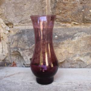 Vase Amethyst lila Glas mundgeblasen Lauscha 60er Jahre Vintage DDR GDR Bild 1