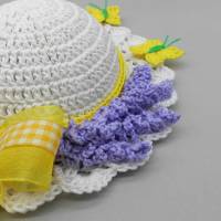 Häkelanleitung Türdekoration Lavendel-Hut - einfach aus Wollresten Bild 5