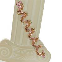 Funkelnde Zopfperle handgewebt rosa goldfarben handmade Haarschmuck Dreadlock wirework handgemacht Bild 5