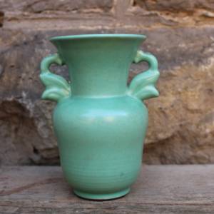 Uebelacker Amphore Vase 15,3 cm  Henkelvase Uranglasur Keramik Art Deco 30er Jahre Bild 1