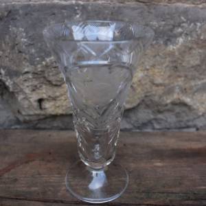 Kristall Trompetenvase Vase geätztes Blumendekor 24 % Bleikristall Vintage Art Deco 30er 40er Jahre Bild 4