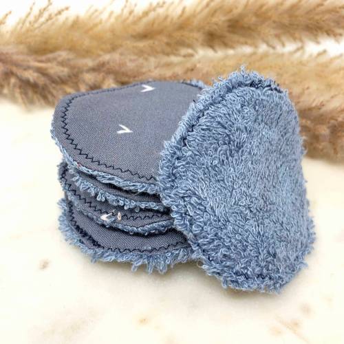 umweltfreundliche Wattepads in Blau, nachhaltige Abschminkpads waschbar, Kosmetikpads aus Baumwolle, Reinigungspads Zero