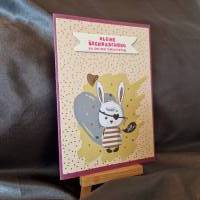 Geburtstagskarte mit Hase / Hase Geburtstagskarte / Geburtstagskarten mit Hasenmotiv / süßer Hase / Pirat / Herz Bild 2
