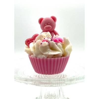 Duftkerze - Teddy Bear Cupcake - rosa - Duft nach Gummibärchen