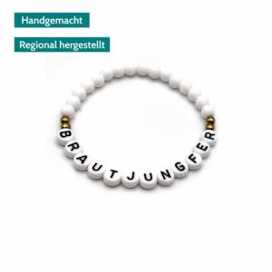 Handgemachtes Trauzeuge Armband - Persönliches Geschenk für die Hochzeit - Romantisches Perlenarmband für Trauzeugen - H Bild 1