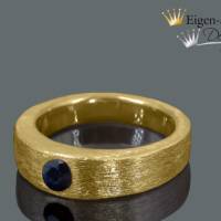Goldschmiedering "straight", massiver Ring Damen und Herren Unisex, Goldring (22 karat vergoldet), Schmuck handm Bild 1