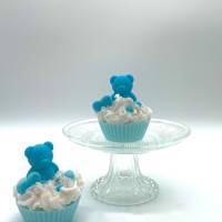 Duftkerze - Teddy Bear Cupcake - blau Bild 4
