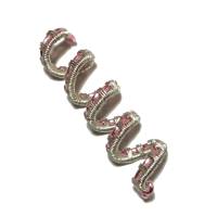 Zierliche Spiralperle handgewebt rosa silberfarben handmade Haarschmuck Zopfperle Dreadlock in wirework handgemacht Bild 3