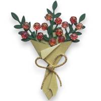 Blumenstrauß, mini Bouquet, 3D, Blumen, Rosen, Papierblumen, Stanzteile, Scrapbook, Junk, Rückspiegel Auto Bild 1