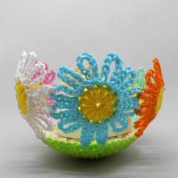 Häkelanleitung Blumen-Teelichthalter - einfach aus Wollresten Bild 6