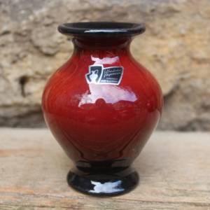 Silberdistel Vase rot schwarze Laufglasur Keramik Form 1513 WGP 60er 70er Jahre West Germany Bild 1