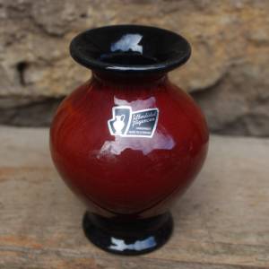 Silberdistel Vase rot schwarze Laufglasur Keramik Form 1513 WGP 60er 70er Jahre West Germany Bild 2