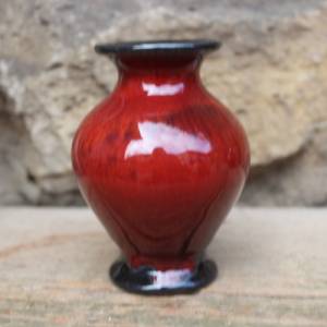 Silberdistel Vase rot schwarze Laufglasur Keramik Form 1513 WGP 60er 70er Jahre West Germany Bild 3