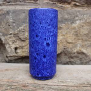 blaue Vase Fat Lava Keramik  14,5 cm Silberdistel ? WGP 60er 70er Jahre West Germany Bild 1