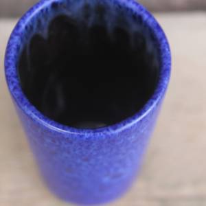 blaue Vase Fat Lava Keramik  14,5 cm Silberdistel ? WGP 60er 70er Jahre West Germany Bild 5