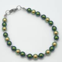 Armband Perlen Grün mit Swarovski Crystal Pearls Bild 1
