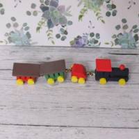 Miniatur Spielzeugszene Zug, 4 Bären und Ziehpferd  zur Dekoration oder zum Basteln für den Feengarten Bild 4