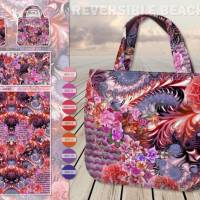 Stenzo Taschenpanel, Taschenstoff pink gemustert, Blüten Muster, Paisley, Canvas Panel, DiY Tasche Bild 1