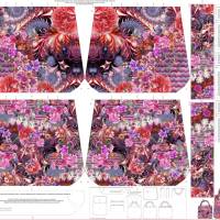 Stenzo Taschenpanel, Taschenstoff pink gemustert, Blüten Muster, Paisley, Canvas Panel, DiY Tasche Bild 2