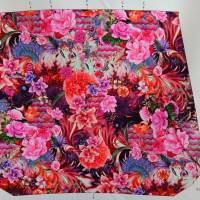 Stenzo Taschenpanel, Taschenstoff pink gemustert, Blüten Muster, Paisley, Canvas Panel, DiY Tasche Bild 3