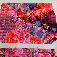 Stenzo Taschenpanel, Taschenstoff pink gemustert, Blüten Muster, Paisley, Canvas Panel, DiY Tasche Bild 4