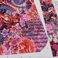 Stenzo Taschenpanel, Taschenstoff pink gemustert, Blüten Muster, Paisley, Canvas Panel, DiY Tasche Bild 7