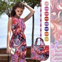 Stenzo Taschenpanel, Taschenstoff pink gemustert, Blüten Muster, Paisley, Canvas Panel, DiY Tasche Bild 8