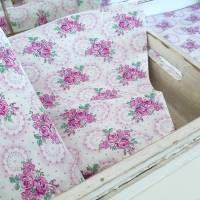 Vintage Bettwäsche, Überbreite, Rosen Blümchen Punkte - unbenutzt - Bauernbettwäsche Bauernstoffe rosa beere lila weiß Bild 1