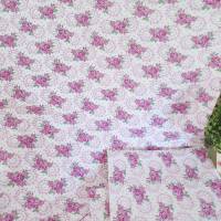 Vintage Bettwäsche, Überbreite, Rosen Blümchen Punkte - unbenutzt - Bauernbettwäsche Bauernstoffe rosa beere lila weiß Bild 2