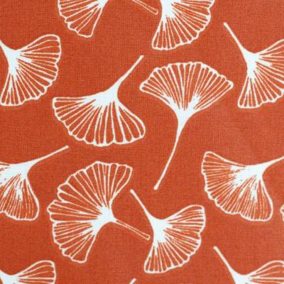 ♕ Baumwollstoff beschichtet Wachstuch mit Ginko 25 cm x 155 cm Swafing Lennart Terracotta ♕